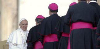 El Papa Francisco con obispos en el Vaticano