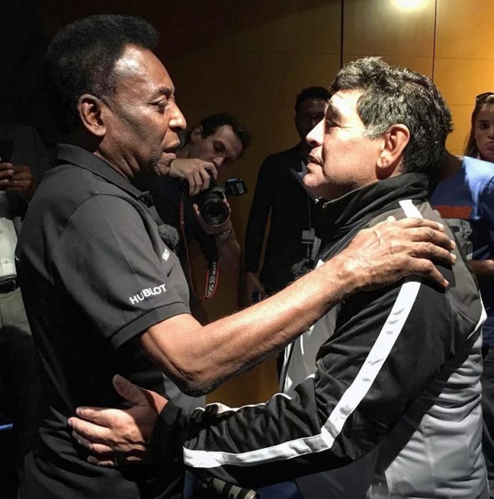 Maradona y Pelé se encontraron en Francia y 